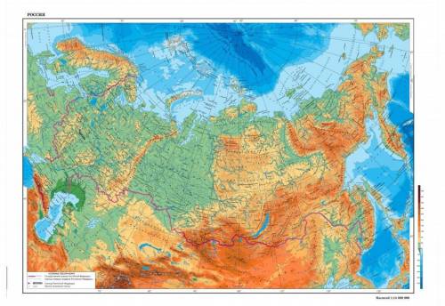 Протяженность россии с запада на восток по северному полярному кругу (1°=44,5 км)