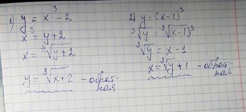 Обратная функция y=x^3-2 как.и еще y=(x-1)^3