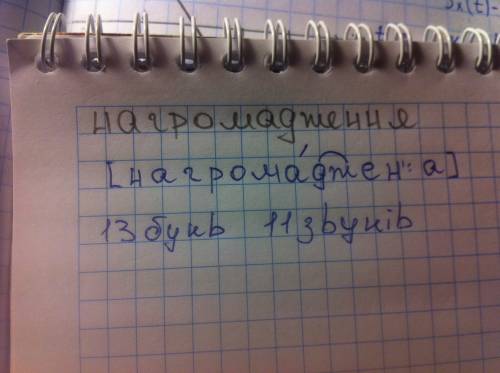 Повний фонетичний розбір слова нагромадження