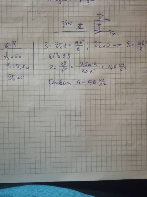Тело двигаясь прямолинейно и равноускоренно за первые 5 секунд м найдите ускорение тела если его нач