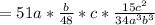 = 51 a * \frac{b}{48} *c* \frac{15 c^{2} }{34 a^{3} b^{3} }