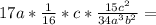 17a * \frac{1}{16} *c* \frac{15 c^{2} }{34 a^{3} b^{2} } =