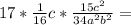 17 * \frac{1}{16}c* \frac{15 c^{2} }{34 a^{2} b^{2} } =