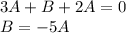 3A+B+2A=0 \\\ B=-5A