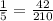 \frac{1}{5} = \frac{42}{210}