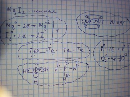 1! расписать механизм образования связей. mgi2 te2 ph3 n2 k2o