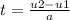 t = \frac{ u2 - u1}{a}