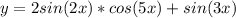 y=2sin(2x)*cos(5x)+sin(3x) \\ \\