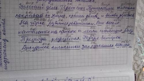 Зимний день.идёт снег.пушистыми хлопьями покрывает он землю,крыши домов и ветви деревьев.на горке ре