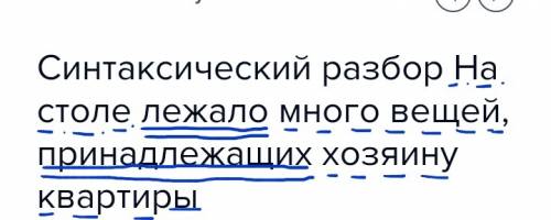 Синтаксический разбор на столе лежало много вещей, принадлежащих хозяину квартиры