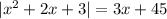 |x^2+2x+3|=3x+45