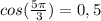 cos( \frac{5 \pi }{3} )=0,5