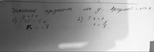 Ятупинький! функция задана формулой y=5x. ответьте на вопросы: 1. при каком значении аргумента значе