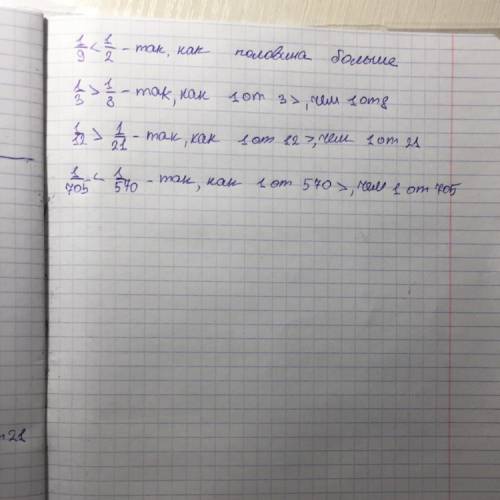Сравни доли и обоснуй свой ответ . 1/9 1/2 , так как 1/3 1/8 , так как 1/12 1/21 , так как 1/705 1/5