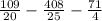 \frac{109}{20} - \frac{408}{25} - \frac{71}{4}