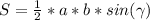 S=\frac{1}{2}*a*b*sin(\gamma)