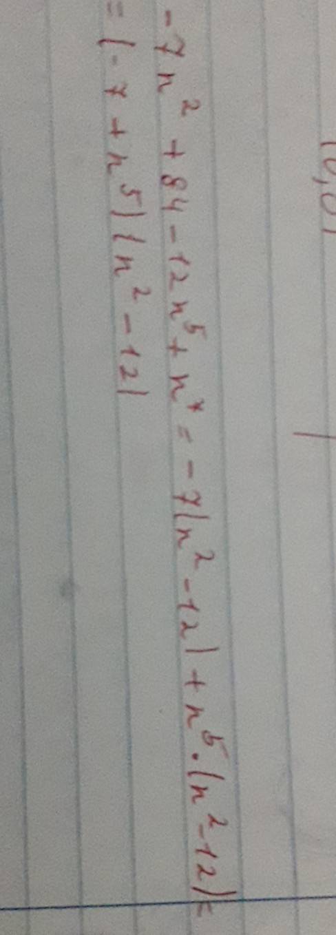 Разложите на множители многочлен: -7n^2+84-12n^5+n^7