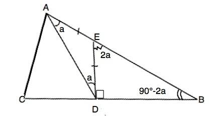 Втреугольнике авс ав=вс.из точки е на стороне ав опущен перпендикуляр ed на вс, причем ае=ed. найдит