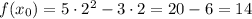 f(x_0)=5\cdot 2^2-3\cdot 2=20-6=14