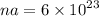 na = 6 \times {10}^{23 }