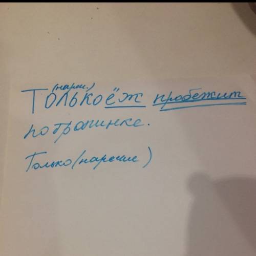 Только ёж про бежит по тропинке. разобрать на члены предложения. только -это что ?