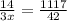 \frac{14}{3x} = \frac{1117}{42}