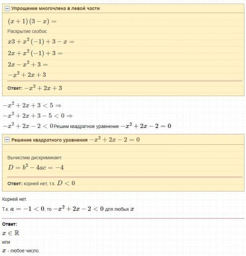 Докажите неравенство (b+1)(3-b)< 5