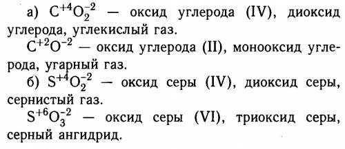 Найдите по справочникам и словарям возможные названия веществ с формулами а)co2 и co. б)so2 и so3. о