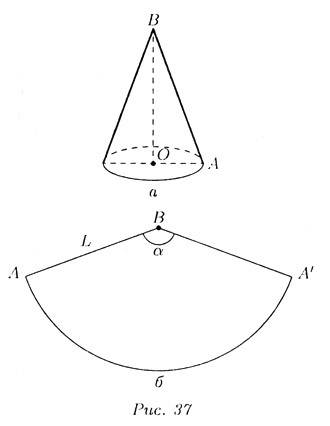 Что представляет боковая поверхность конуса? (какую фигуру)
