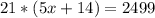 21*(5 x+14)=2499