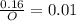 \frac{0.16}{O} = 0.01