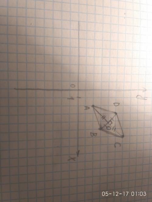 Докажите, что четырёхугольник abcd где a(2; 2); b(5; 3) c(6; 6) d(3; 5) является ромбом и вычислите