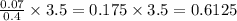 \frac{0.07}{0.4} \times 3.5 = 0.175 \times 3.5 = 0.6125