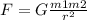 F = G \frac{m1m2}{r{}^{2} }