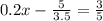 0.2x- \frac{5}{3.5} = \frac{3}{5}