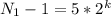 N_1 -1 = 5* 2^k