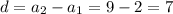 d=a_2-a_1=9-2=7