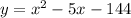 y=x^2-5x-144