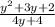 \frac{ {y}^{2} + 3y + 2}{4y + 4}