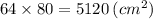 64 \times 80 = 5120 \: (cm {}^{2} )