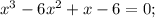 x^{3}-6x^{2}+x-6=0;