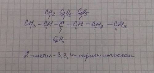 Структурная формула : ) 2-метил 3,3,4 триетилгексан