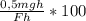 \frac{0,5mgh}{Fh} *100