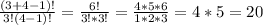 \frac{(3+4-1)!}{3!(4-1)!}= \frac{6!}{3!*3!} = \frac{4*5*6}{1*2*3} =4*5=20