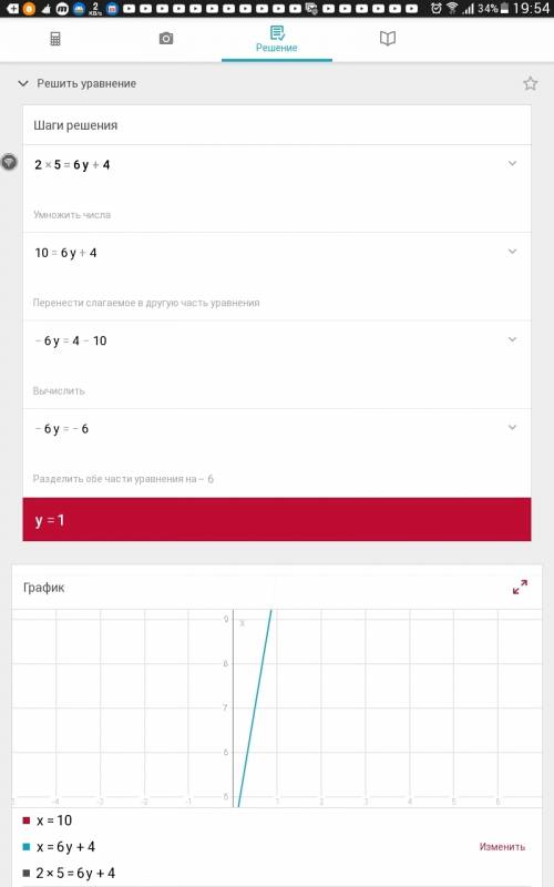 Выразите из формулы 2x=6y + 4 переменную y и найдите её,если x=5