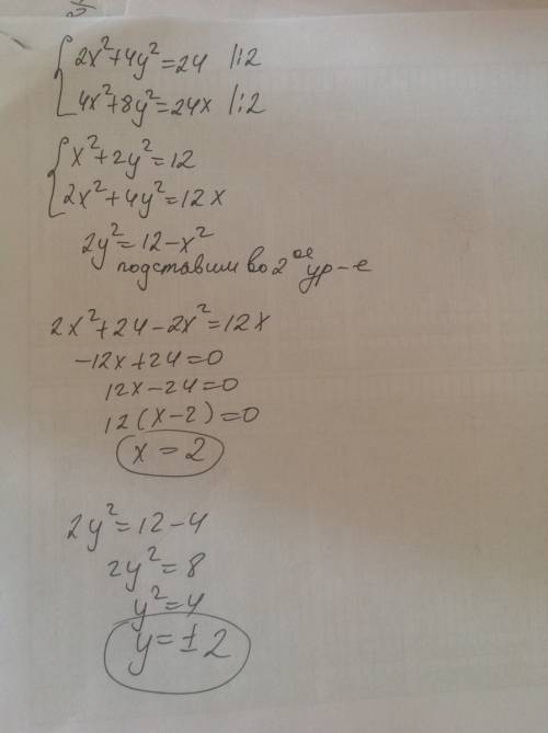 Решиик систему уравнения x+y=4 x^2-y^2=24