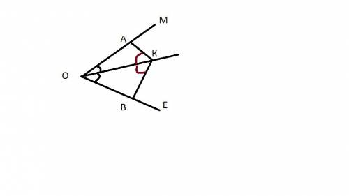 Луч ок-биссектриса угла мое.на сторонах этого угла отмечены а и в так, что угл ока= углу окв. докажи