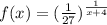 f(x) = (\frac{1}{27})^{ \frac{1}{x+4} }