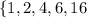 \left \{ {{1, 2 , 4 , 6 , 16}} \right. &#10;