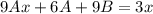 9Ax+6A+9B=3x